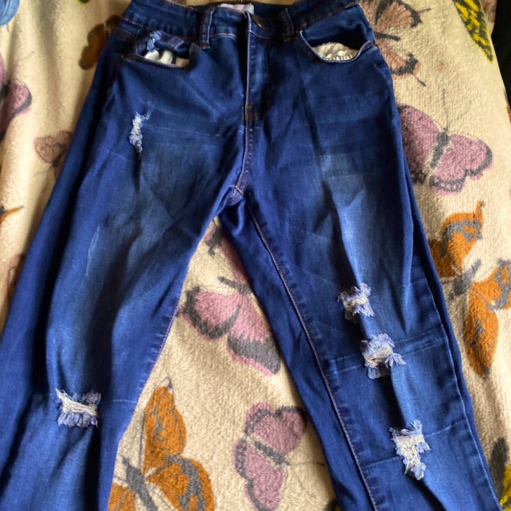 Blue size 5-6 girls jeans however it fits ten year olds